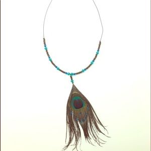 Peacock detail choker